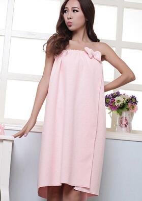 Women Microfiber Bath Towel Bath Robe Bathrobe Body Spa Bath Bow Wrap Towel Super Absorbent Bath Gown U0986