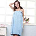 Women Microfiber Bath Towel Bath Robe Bathrobe Body Spa Bath Bow Wrap Towel Super Absorbent Bath Gown U0986