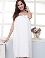 Women Microfiber Bath Towel Bath Robe Bathrobe Body Spa Bath Bow Wrap Towel Super Absorbent Bath Gown U0986