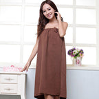 Women Microfiber Bath Towel Bath Robe Bathrobe Body Spa Bath Bow Wrap Towel Super Absorbent Bath Gown U0986