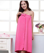 Women Microfiber Bath Towel Bath Robe Bathrobe Body Spa Bath Bow Wrap Towel Super Absorbent Bath Gown U0986